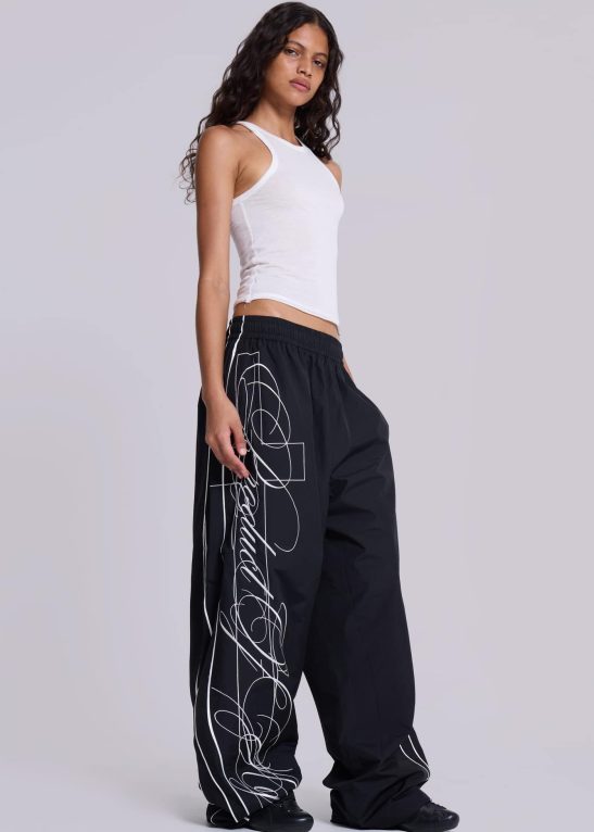 Black Sports Pants with Micro Tear-Resistant Fabric