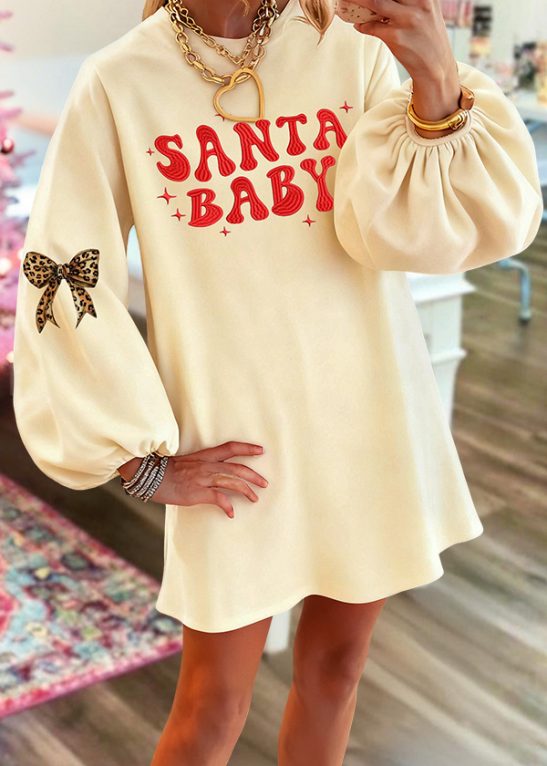 Classic Christmas Letter Sweatshirt Dress