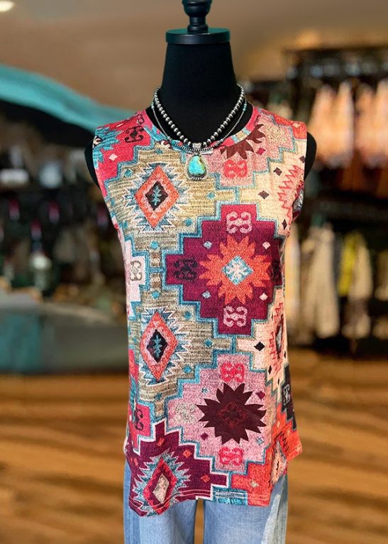 Vintage Western Aztec Print Tank