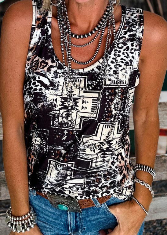 Classic Western Aztec Print Tank